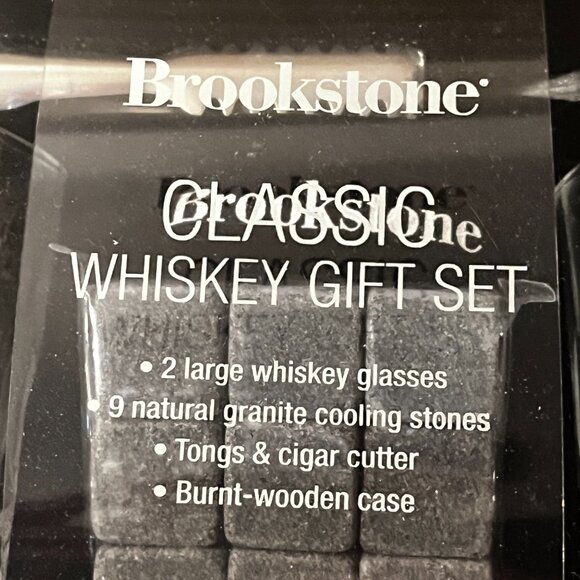 Whisey Gift Set -- (Glasses, Cooling Stones, Tongs) by Brookstone (men/x/NEW) - Picture 12 of 16